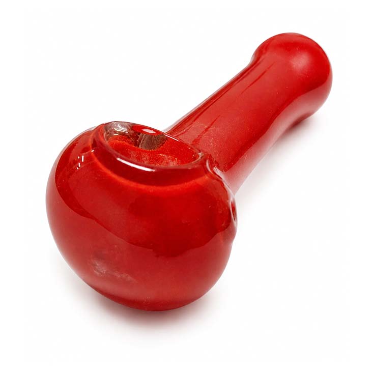 Pipe cuillère en verre rouge classique de 4,5 po