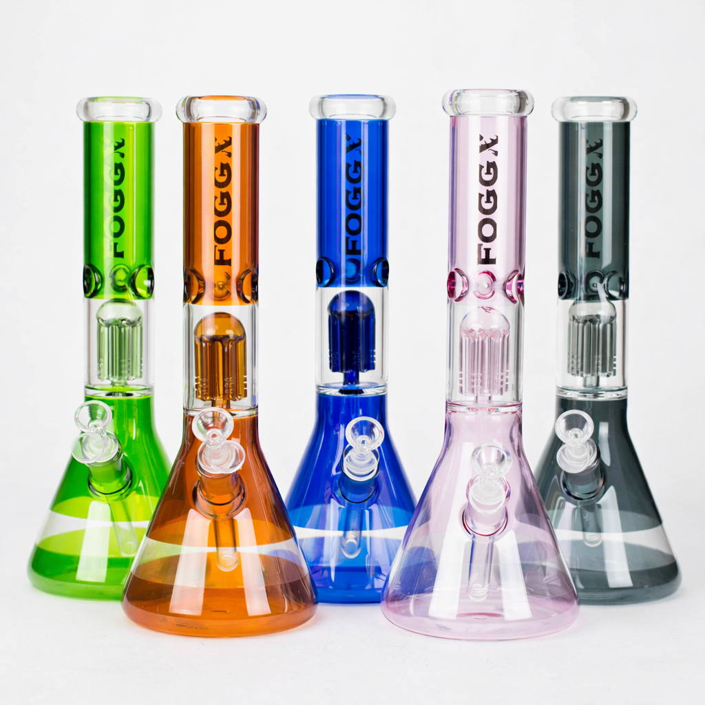 FOGGX 14-Inch Coloured Glass Water Pipe with Percolator
