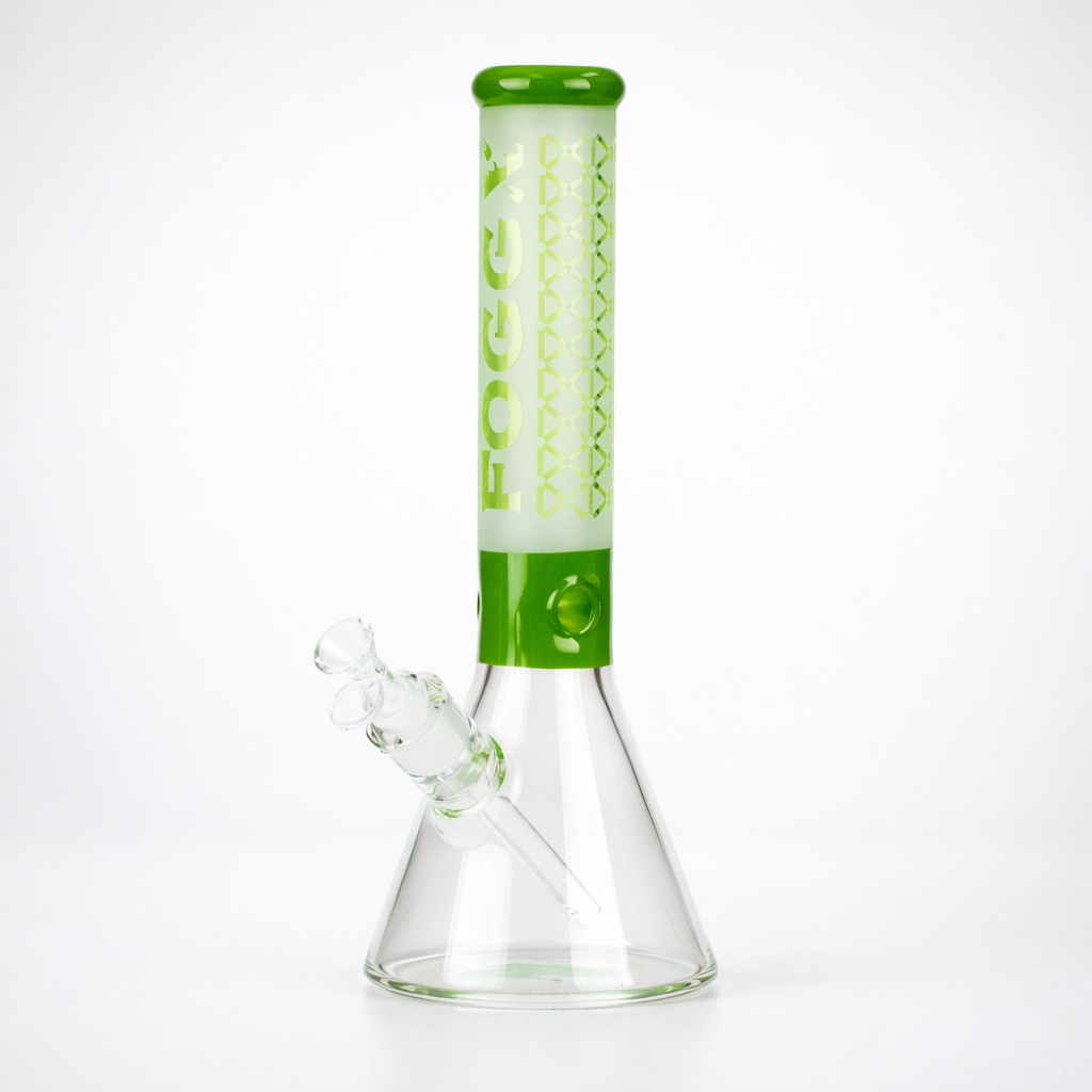 FOGGX 14-Inch Sandblasted Logo 7mm Beaker Bong