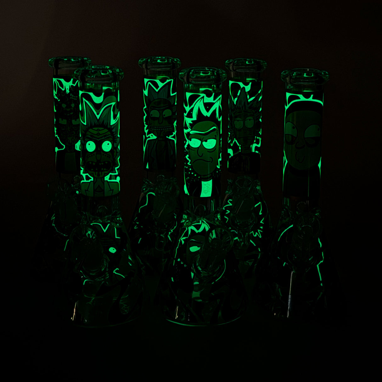 Bong en verre de 25 cm phosphorescent