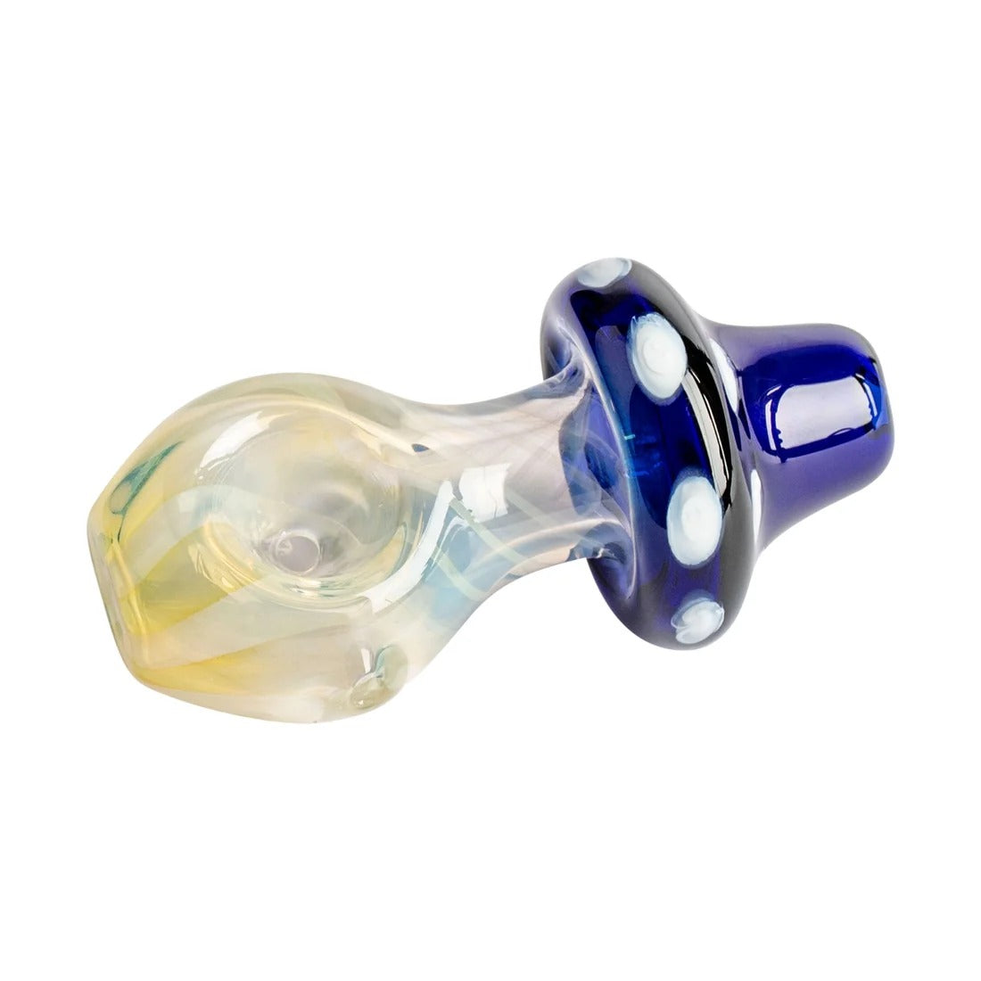 3.25-Inch Stand Up Blue Mushroom Hand Pipe