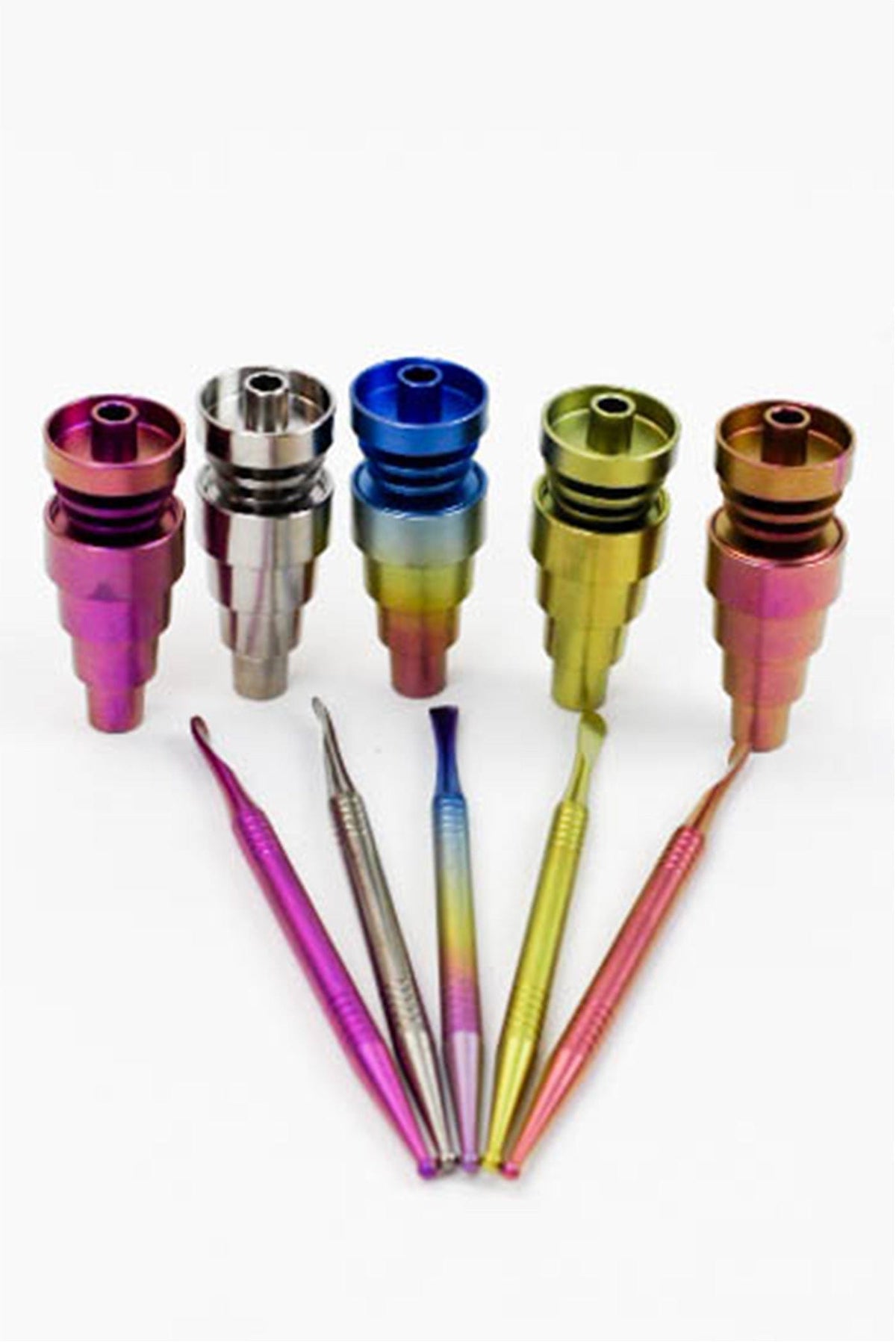 ONE Cap · Dabber · Insert · Clip · Nail Titanium 6-in-1 Domeless Nail and Dabber set Titanium 6-in-1 Domeless Nail and Dabber set