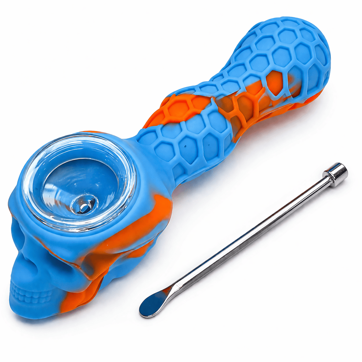 NIBO Distribution Silicone Pipe 4.5" Skull Head Silicone pipe 4.5" Silicone Hand Pipe with Glass Bowl | Canada