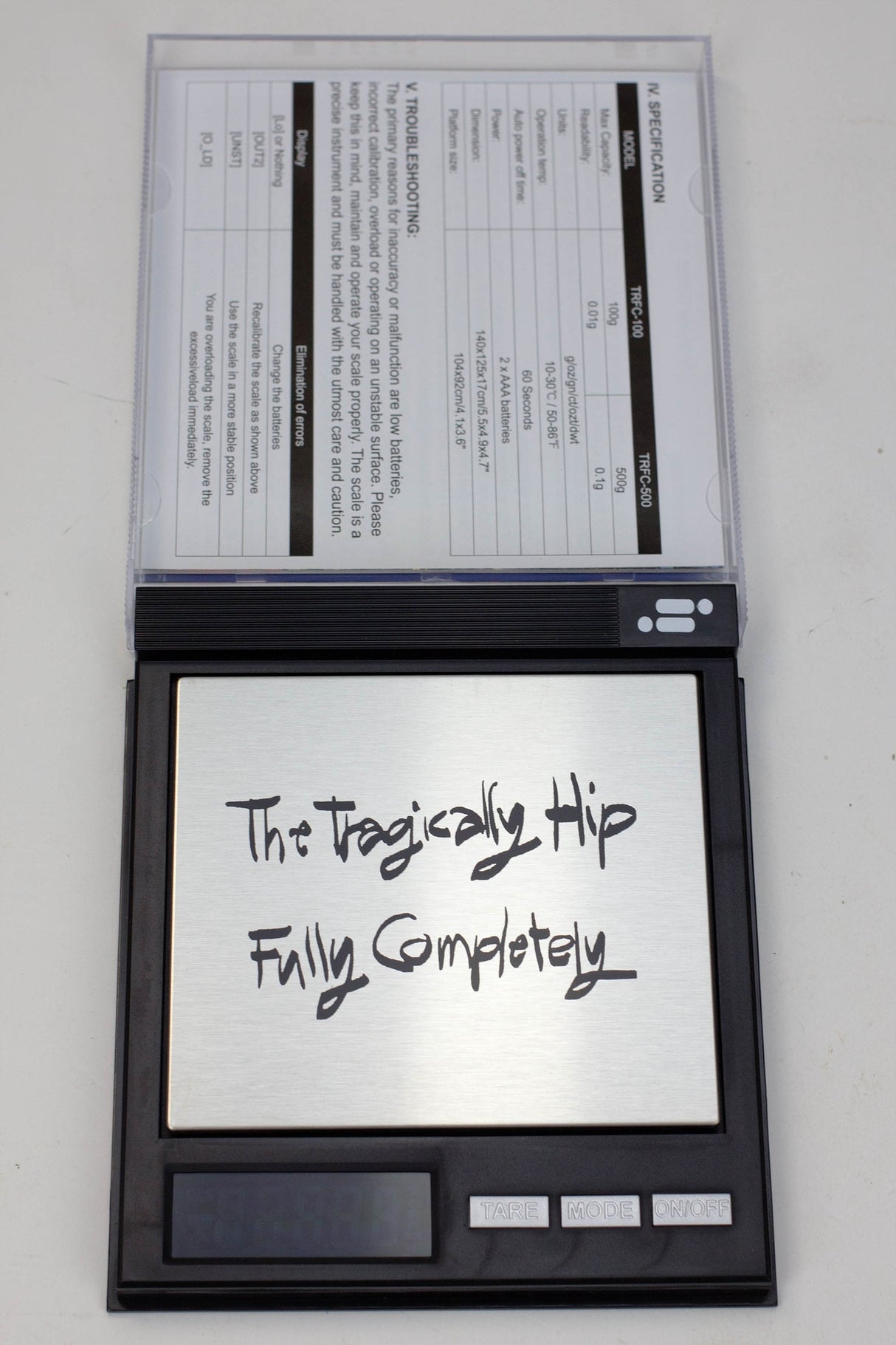 INFYNITI The Tragically HIP TRFCO 100 scale