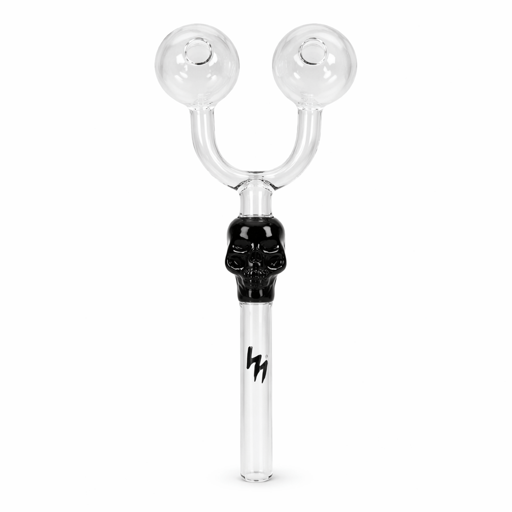 NIBO Distribution Oil Burner Pipe HIT 5.8" Double Skull Oil Burner Glass Pipe HIT 5.8" Double Skull Oil Burner Pipe | Canada