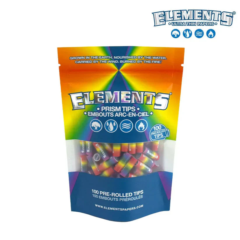 Elements Rainbow Prism Rolling Tips - 100 Pack