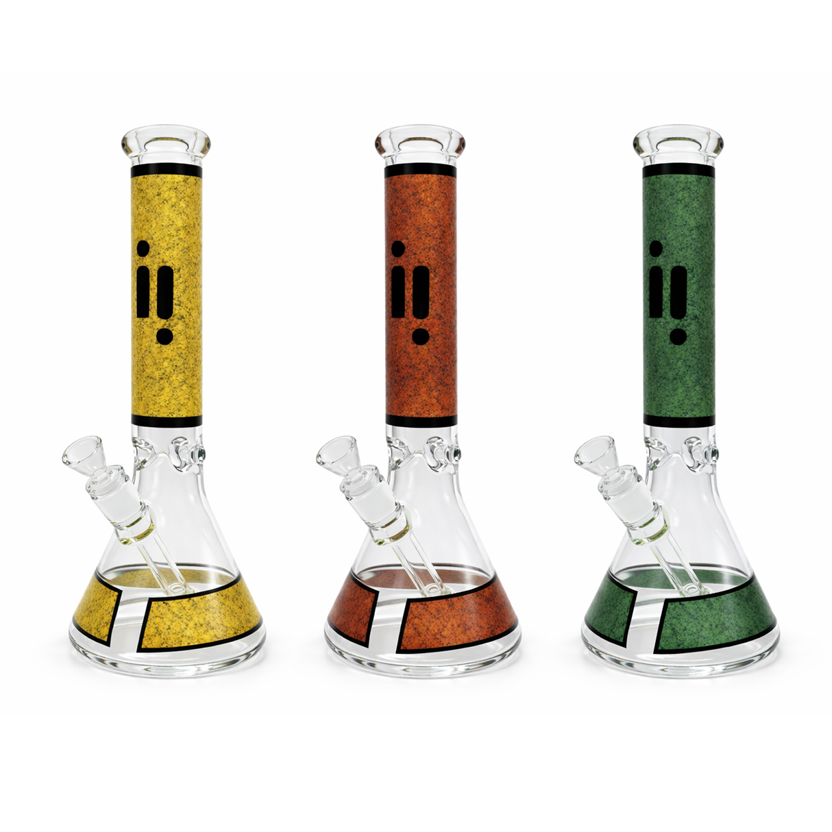 Bong en verre Infyniti 14" avec imprimé plumes, base conique, 7 mm