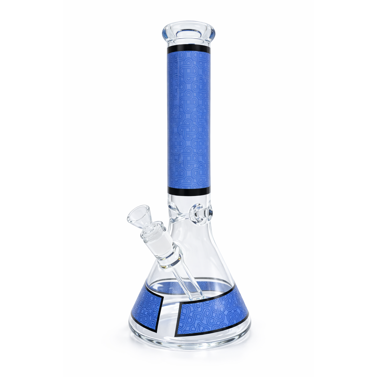 Bong en verre Infyniti 14" à motif de nœuds 7 mm type Beaker