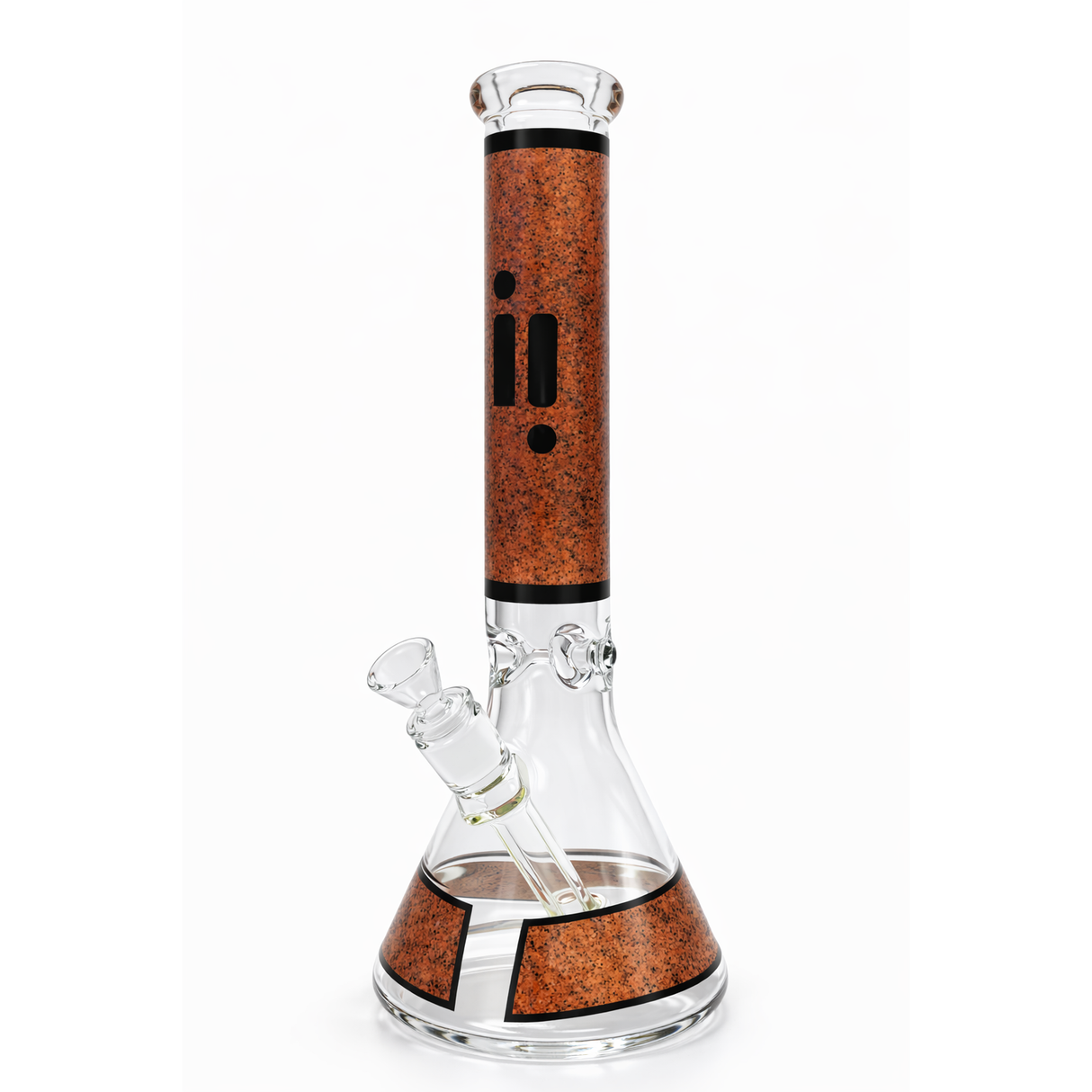 Bong en verre Infyniti 14" avec imprimé plumes, base conique, 7 mm