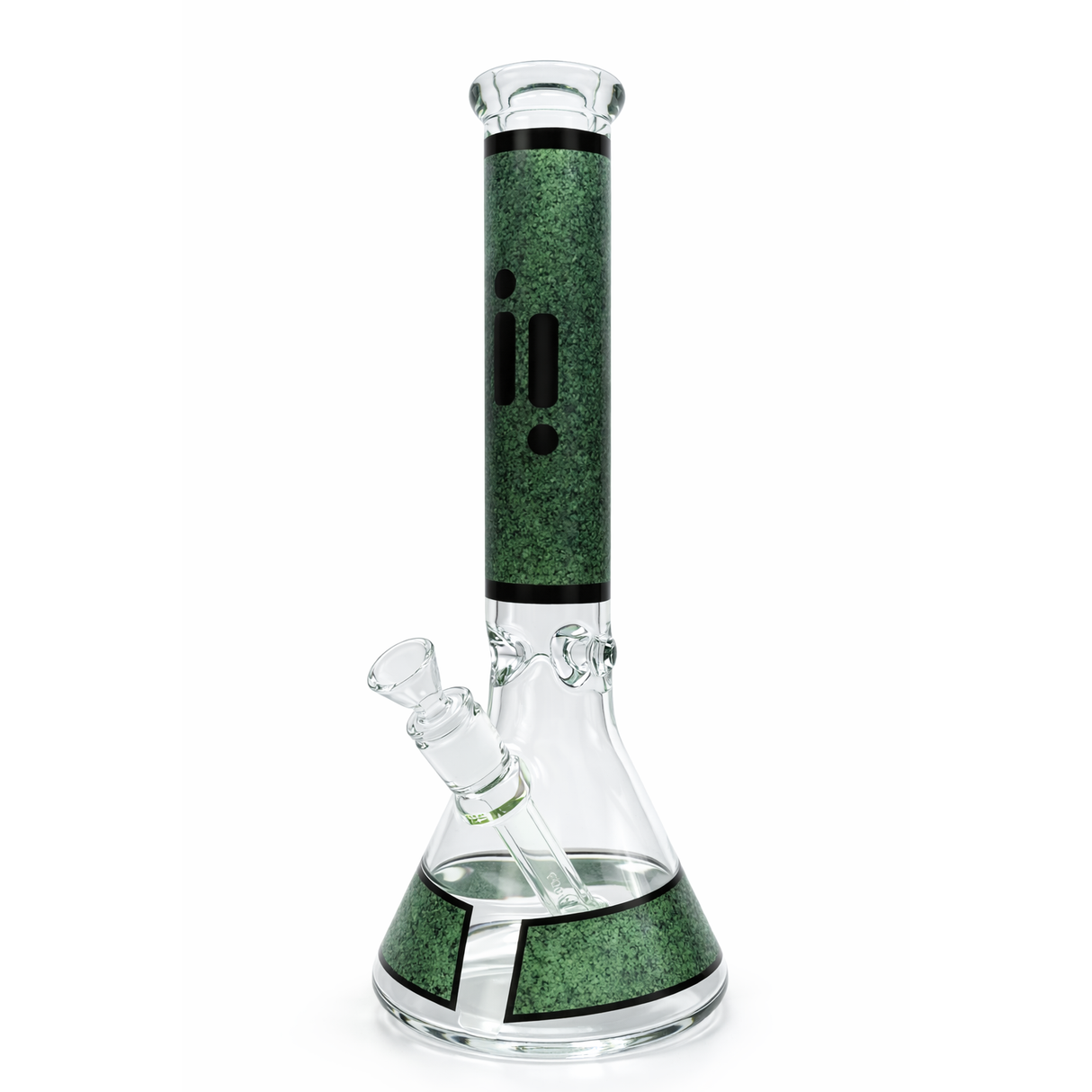 Bong en verre Infyniti 14" avec imprimé plumes, base conique, 7 mm