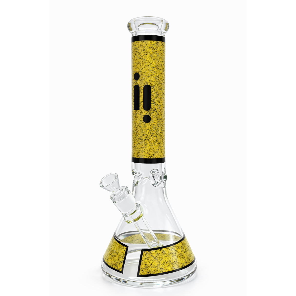 Bong en verre Infyniti 14" avec imprimé plumes, base conique, 7 mm