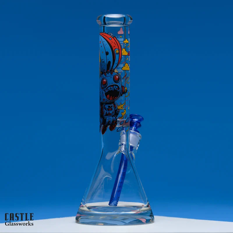 Castle Glassworks Robot 14" 9 mm Beaker Bong