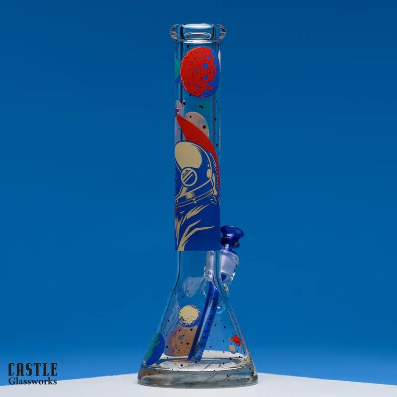 Castle Glassworks Space Case 16" 9 mm Glass Bong with 12 mm Base