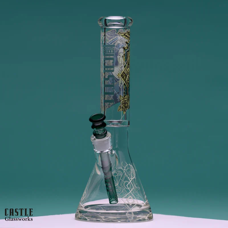 Castle Glassworks Occult 14" 9 mm Glass Bong with 15 mm Base