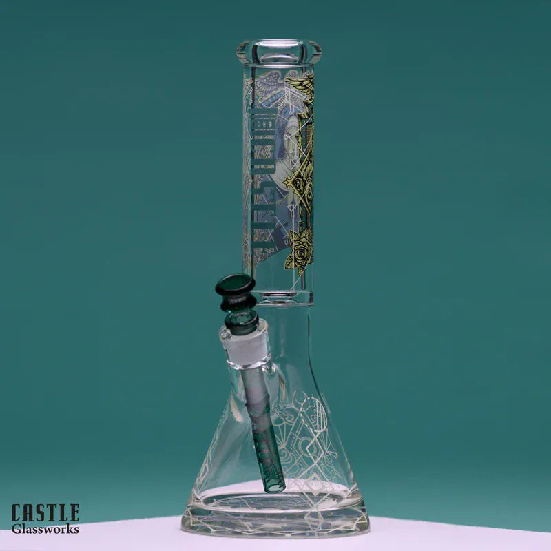 Castle Glassworks Glass Bong Castle Glassworks Occult 14" 9 mm Glass Bong with 15 mm Base Castle Glassworks Occult 14" Bong | Canada