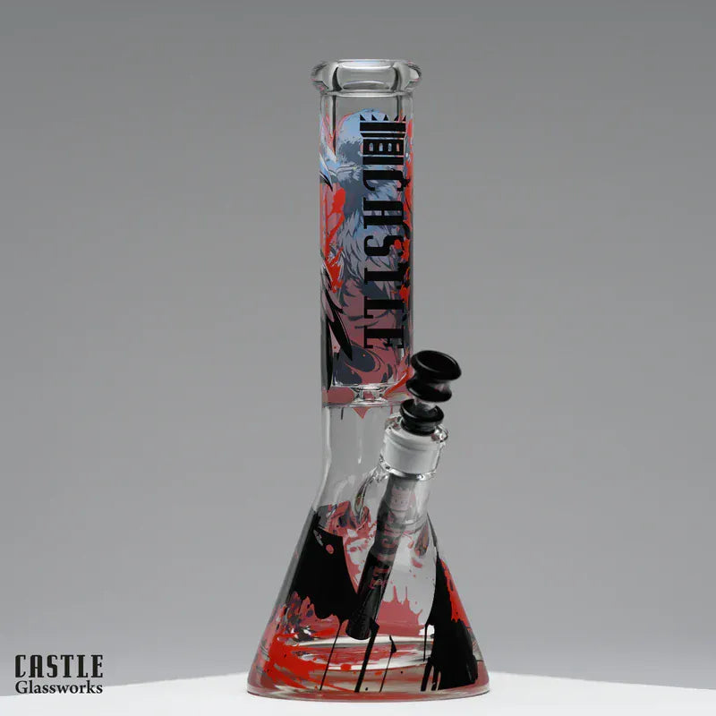 Castle Glassworks Glass Bong Castle Glassworks Raven 14" 9 mm Beaker Bong with 15 mm Base Castle Glassworks Raven 14" Bong | Canada