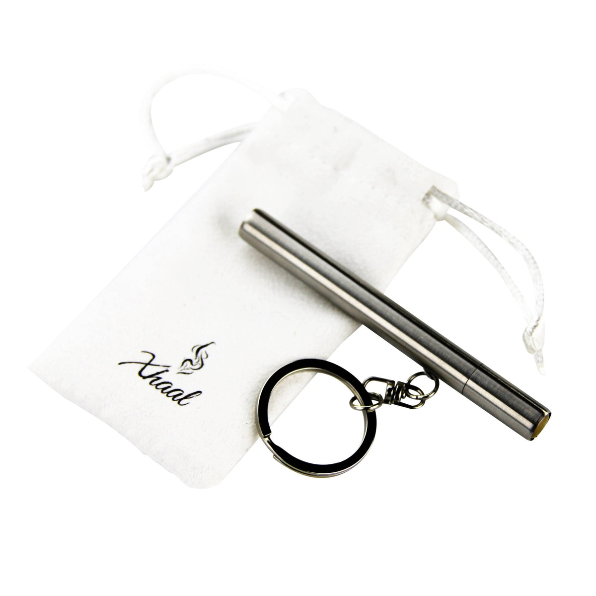 Xhaal Inc Tube Silver Joint Case with Keychain & Pouch Silver Joint Case with Keychain & Pouch