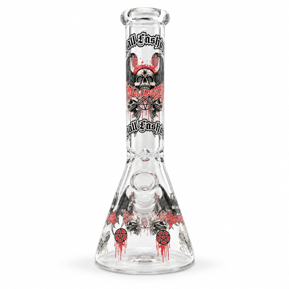 10" Glow-in-the-Dark Skull Graphic Beaker Bong