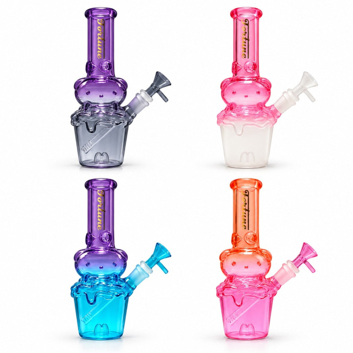 Fortune 10" Character Cup Glass Bong – 5mm