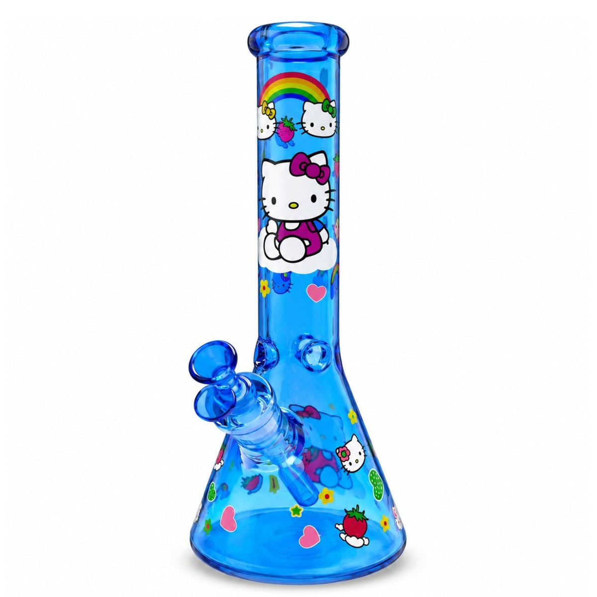 14" Character & Leaf Pattern Beaker Bong – 7mm Glass