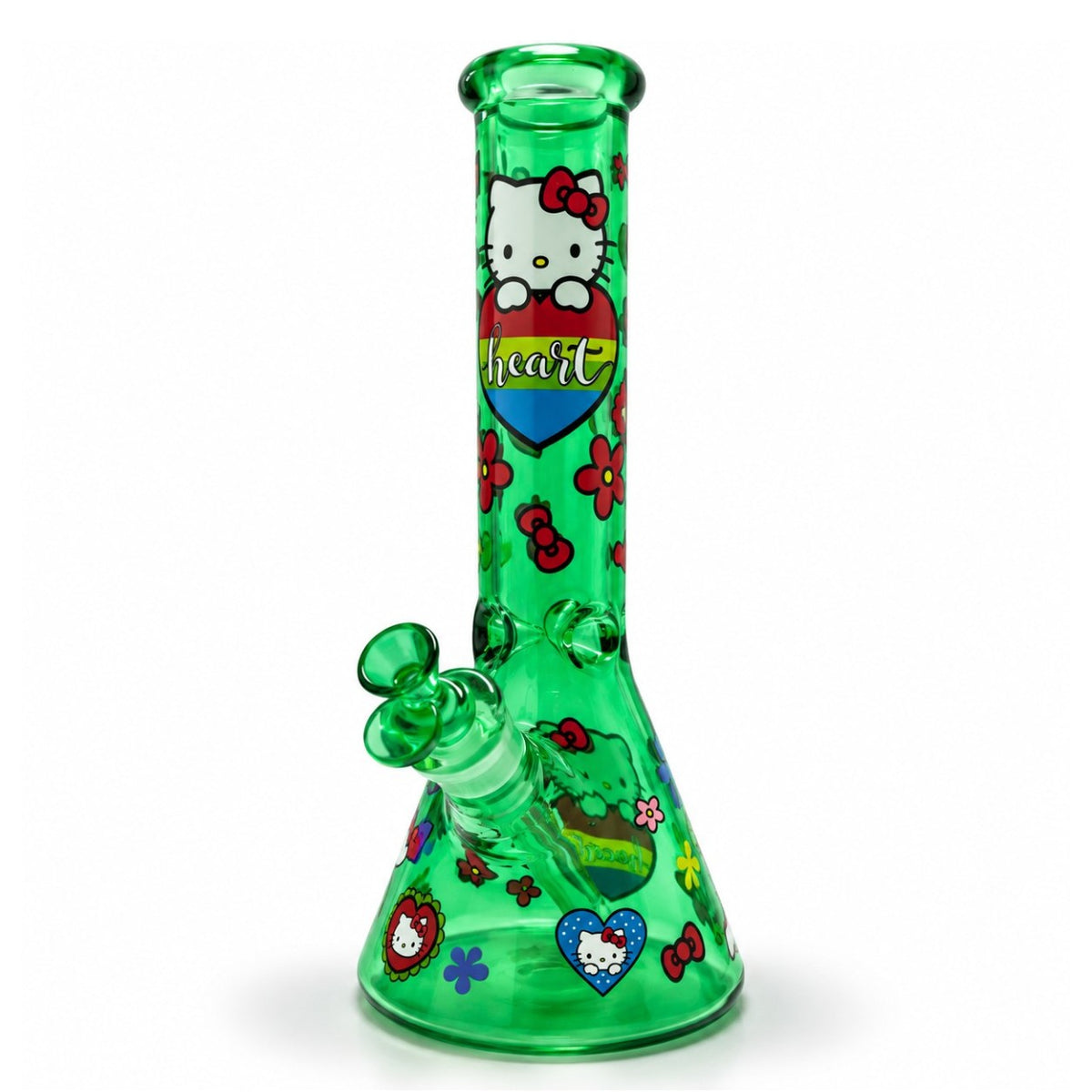 14" Character & Leaf Pattern Beaker Bong – 7mm Glass