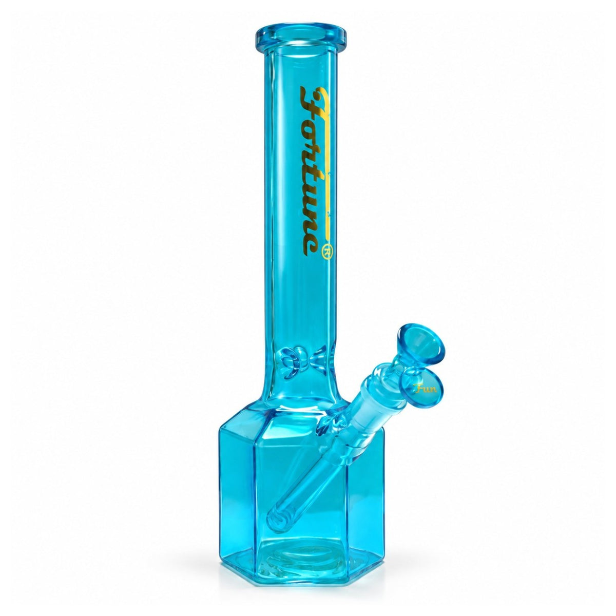 Fortune 12" Full Color Hex Base Glass Bong – 5mm
