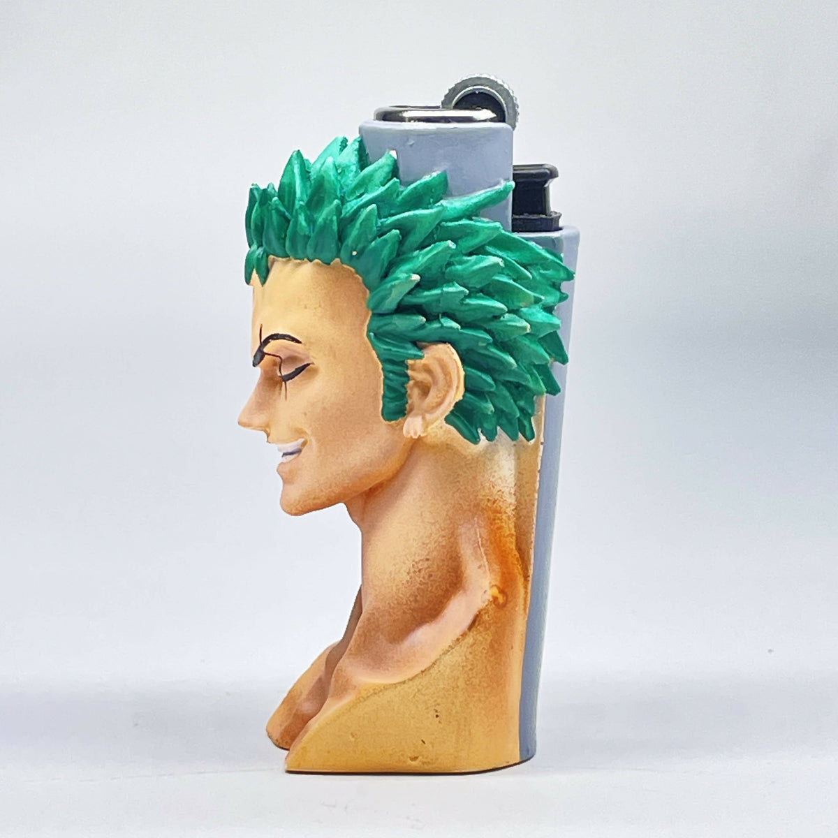 MAD LIGHTER SHOP Lighter Case ONE PIECE Zoro Character 3D Lighter Case for Mini Clipper Lighter ONE PIECE Zoro Character 3D Lighter Case for Mini Clipper Lighter