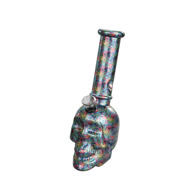 Canadian Distributor Glass Bong 8" Skull-Themed Mini Glass Water Pipe Skull-Themed Mini Bong | Canada