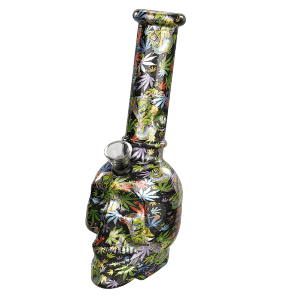 Canadian Distributor Glass Bong 8" Skull-Themed Mini Glass Water Pipe Skull-Themed Mini Bong | Canada