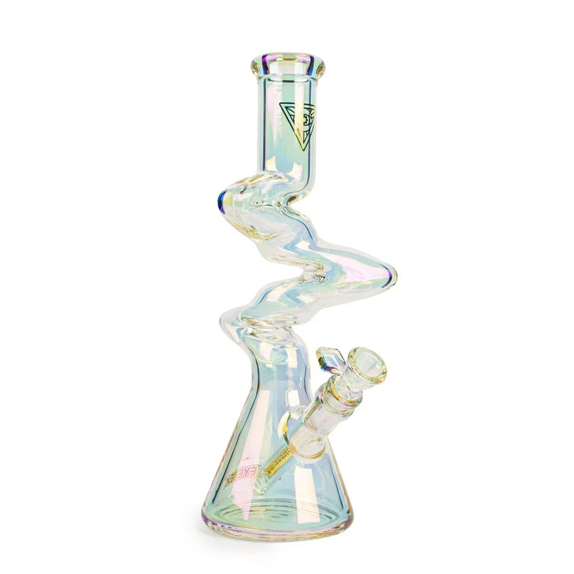 Red Eye Tek 12" Triple Zong Beaker Bong – Metallic Rainbow