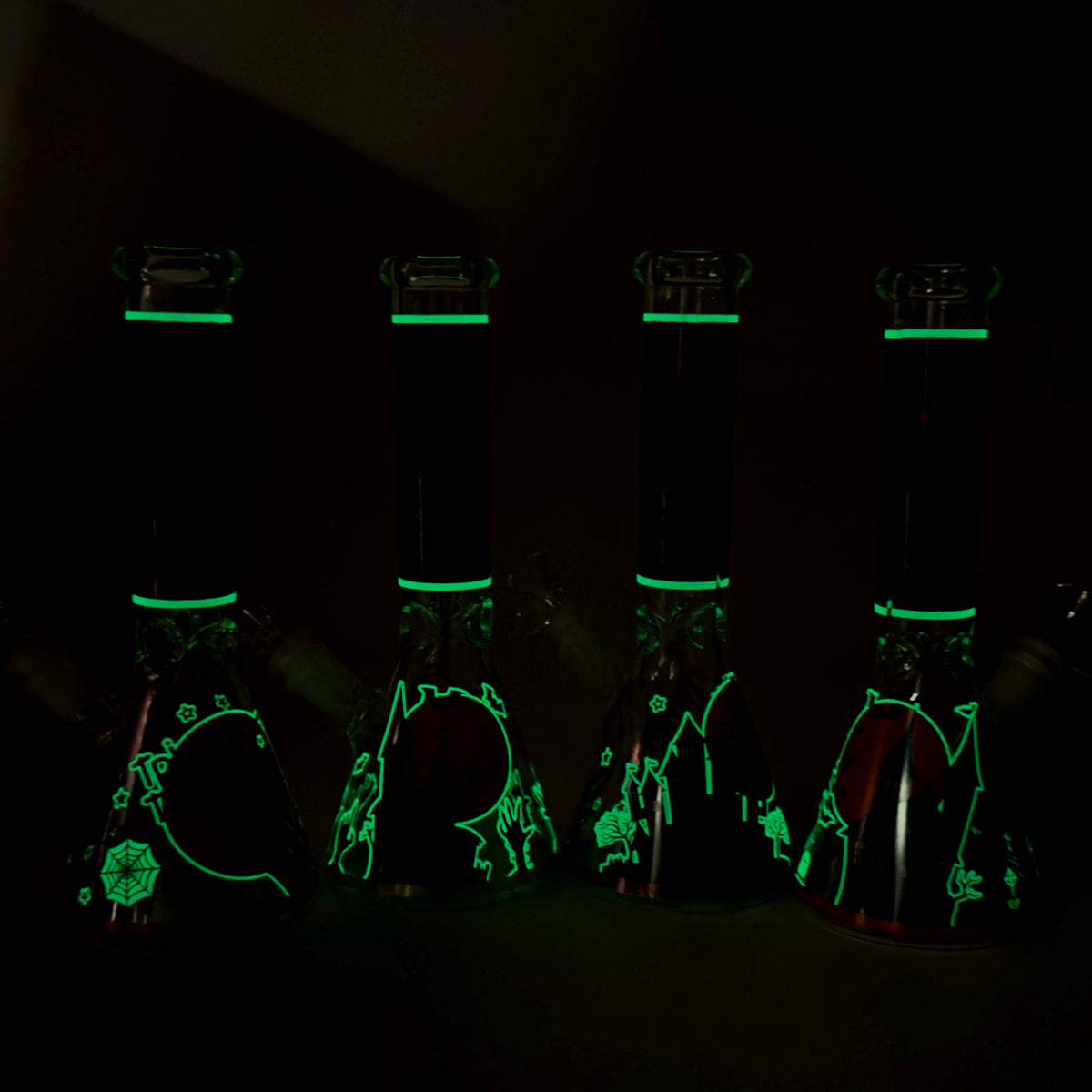 10-Inch Halloween Glow-in-the-Dark Glass Beaker Bong