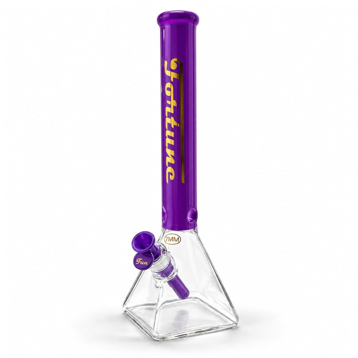Fortune 18" Square Base 7mm Glass Bong – 50mm Neck
