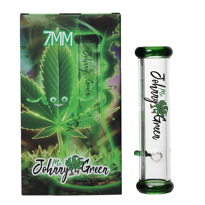 Canadian Distributor Glass Bong Johnny Green 10" 7 mm Green Steamroller Glass Pipe Johnny Green 10" 7 mm Steamroller Pipe