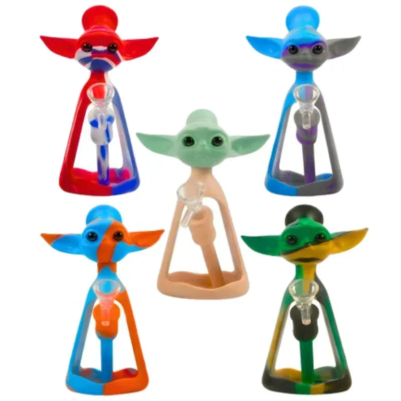 The MST Resin · Silicone · Plastic Bong 7.8-Inch Alien Character Silicone & Glass Bong Alien Character Silicone & Glass Bong | Urban Bongs
