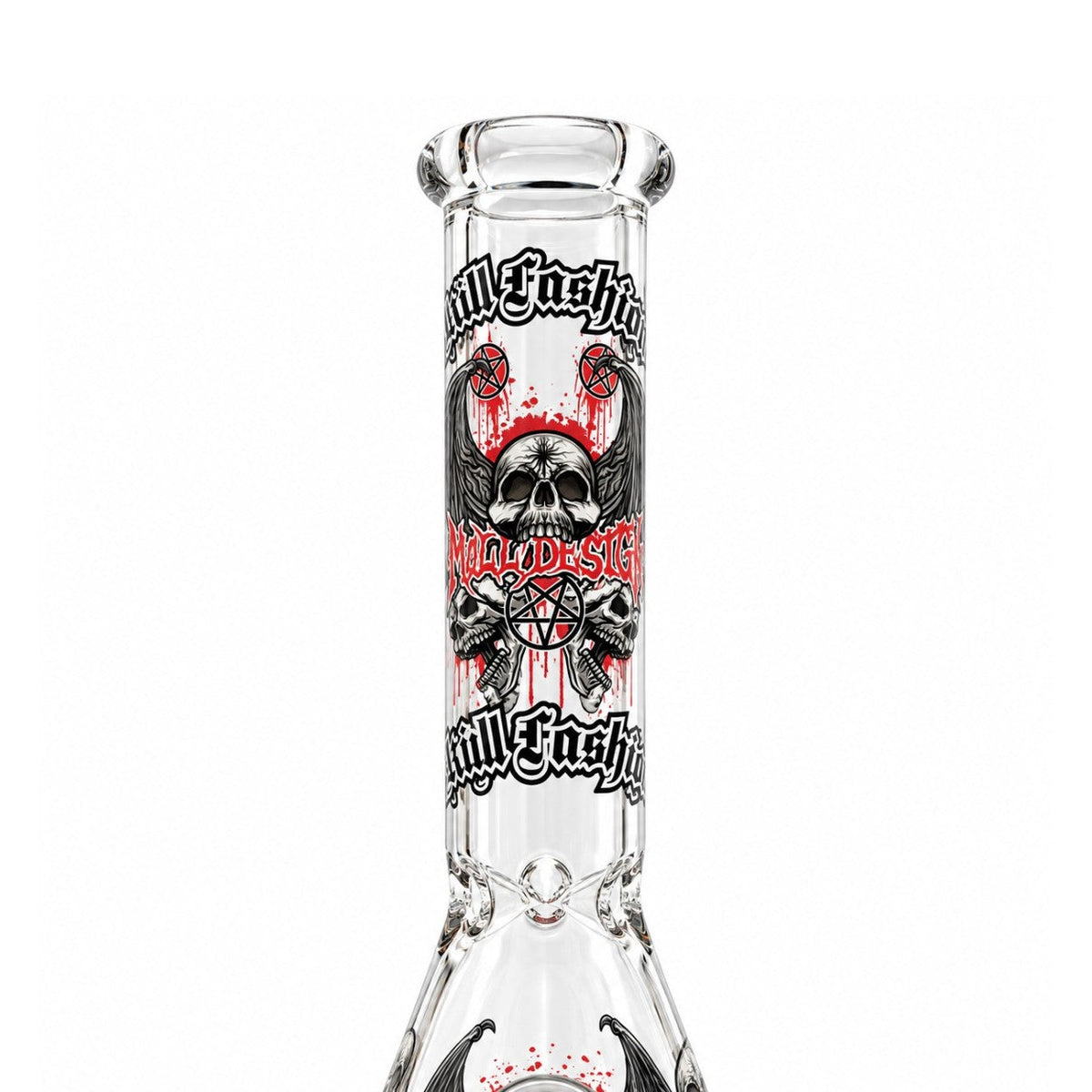 10" Glow-in-the-Dark Skull Graphic Beaker Bong