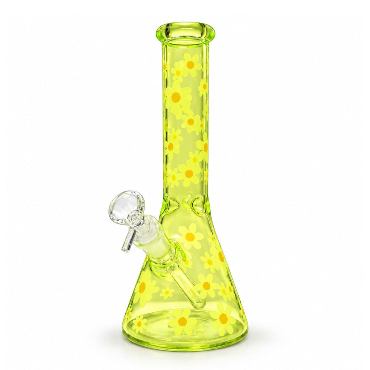 10" Daisy Pattern 5mm Glass Beaker Bong