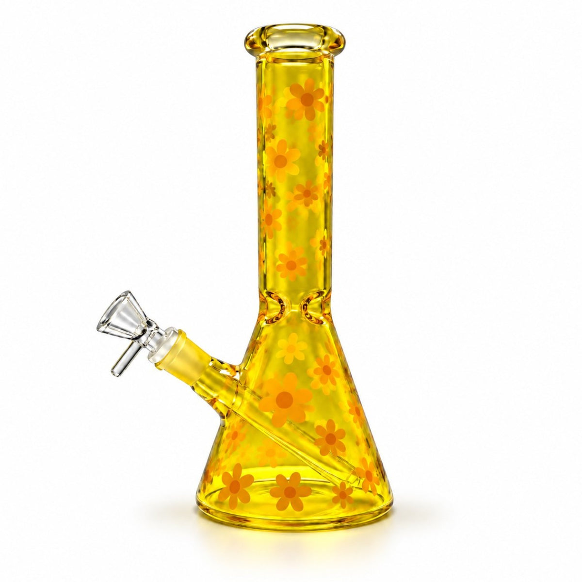 10" Daisy Pattern 5mm Glass Beaker Bong
