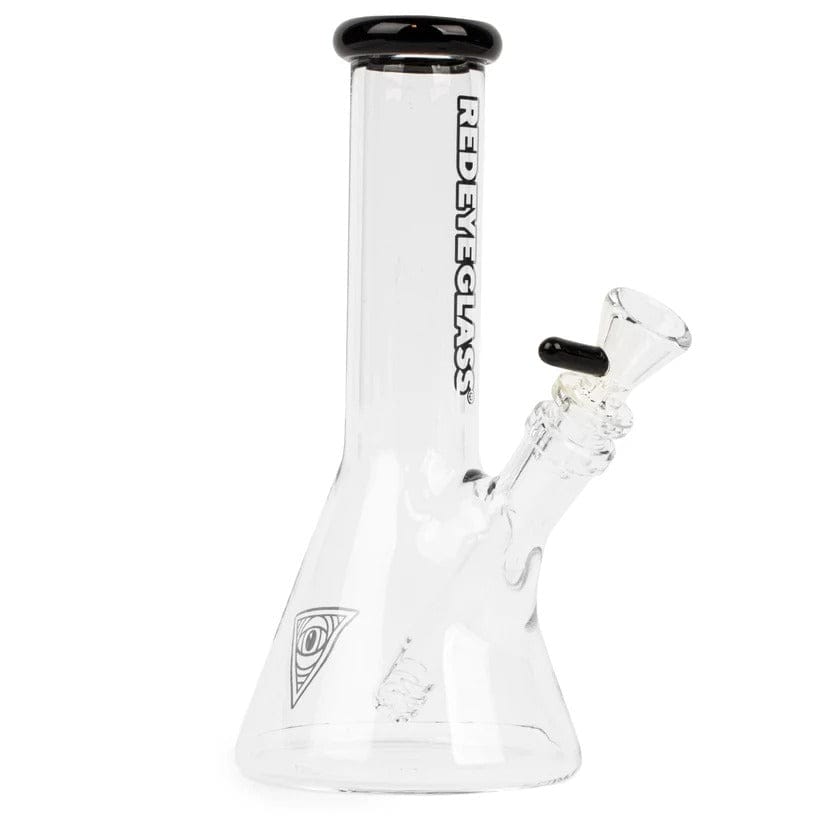 West Coast Gifts Glass Bong Red Eye Glass | 8" Tall Black Beaker Tube Red Eye Glass | 8" Tall Black Beaker Tube