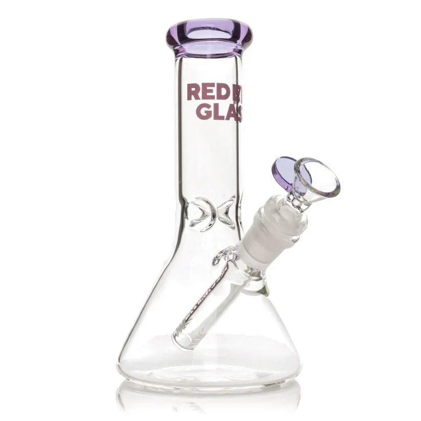 Red Eye Glass 8" Beaker Bong with Ice Catcher & Gift Box