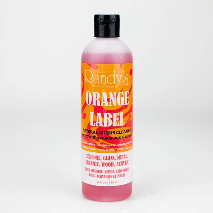Smoking Cat Distribution Cleaner Randy's Orange Label Citrus Cleaner for Bongs & Pipes Randy's Orange Label Cleaner - 12 oz Citrus Cleaner