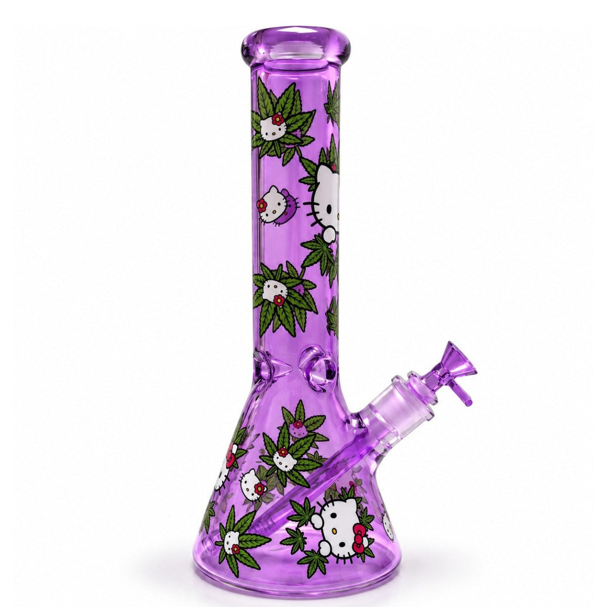 14" Character & Leaf Pattern Beaker Bong – 7mm Glass
