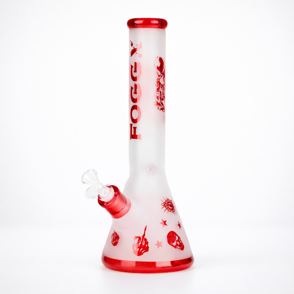 FOGGX 14-Inch Sandblasted Small Skull Beaker Bong