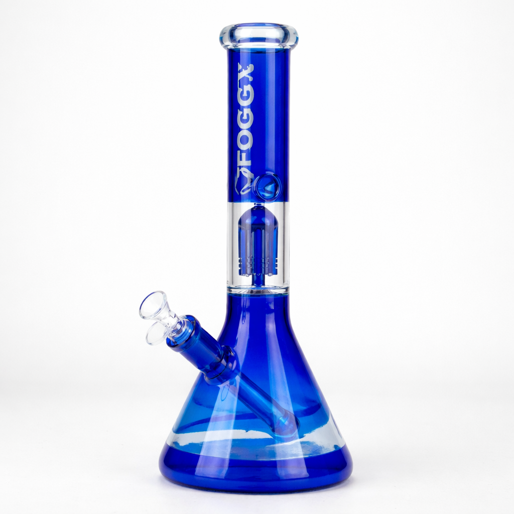 FOGGX 14-Inch Coloured Glass Water Pipe with Percolator