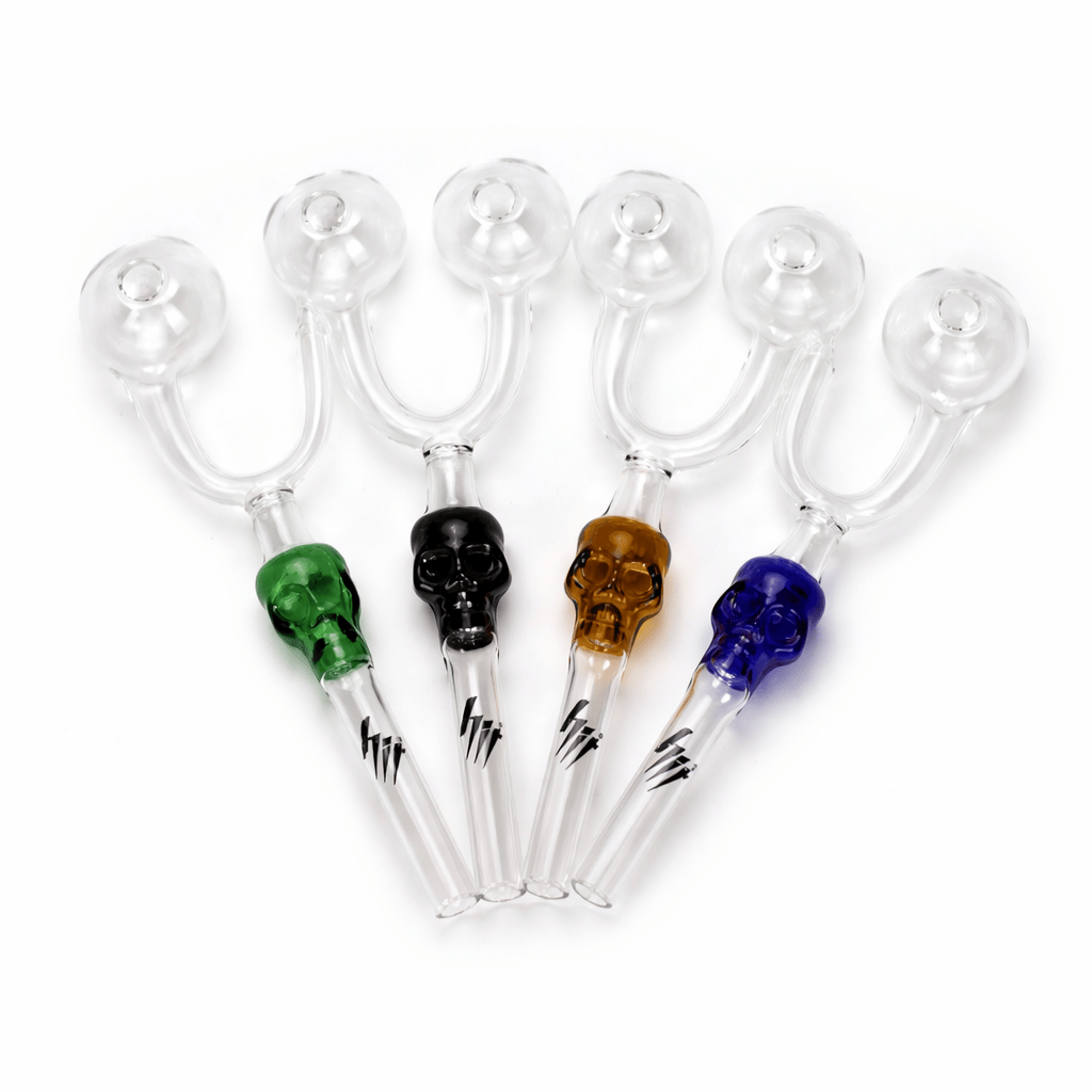 NIBO Distribution Oil Burner Pipe HIT 5.8" Double Skull Oil Burner Glass Pipe HIT 5.8" Double Skull Oil Burner Pipe | Canada