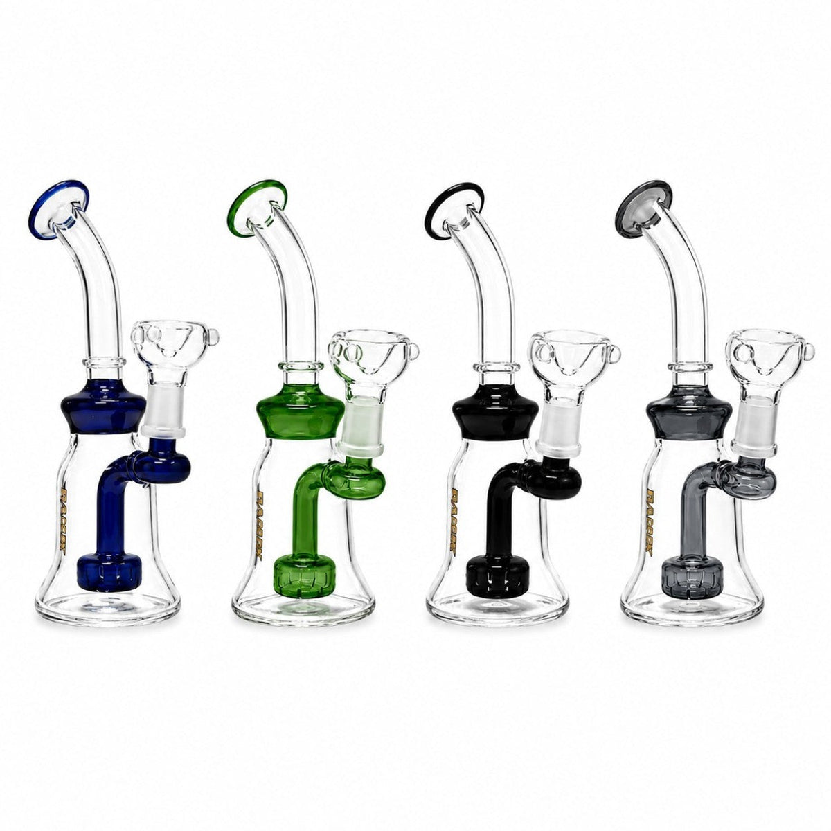 Pipe à dab en verre Circ Perc 8" avec touches de couleur