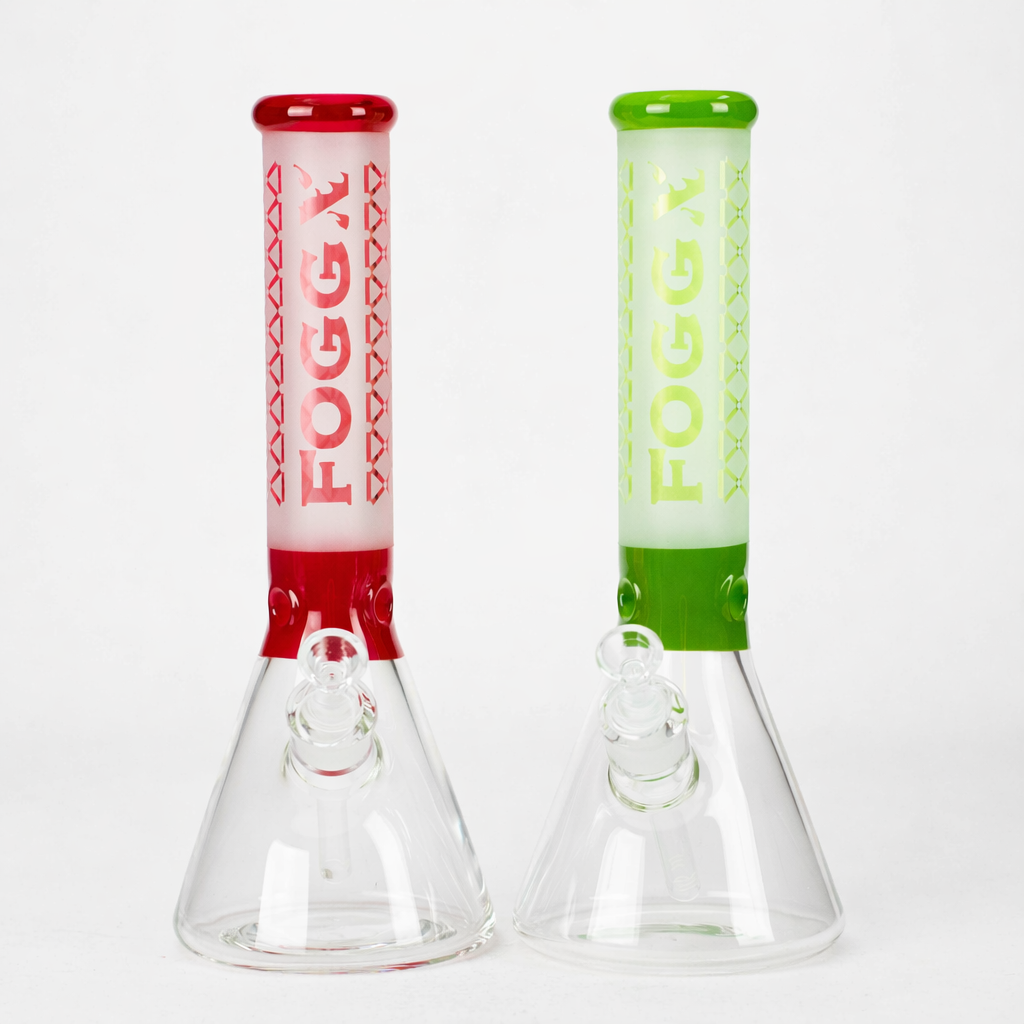 FOGGX 14-Inch Sandblasted Logo 7mm Beaker Bong