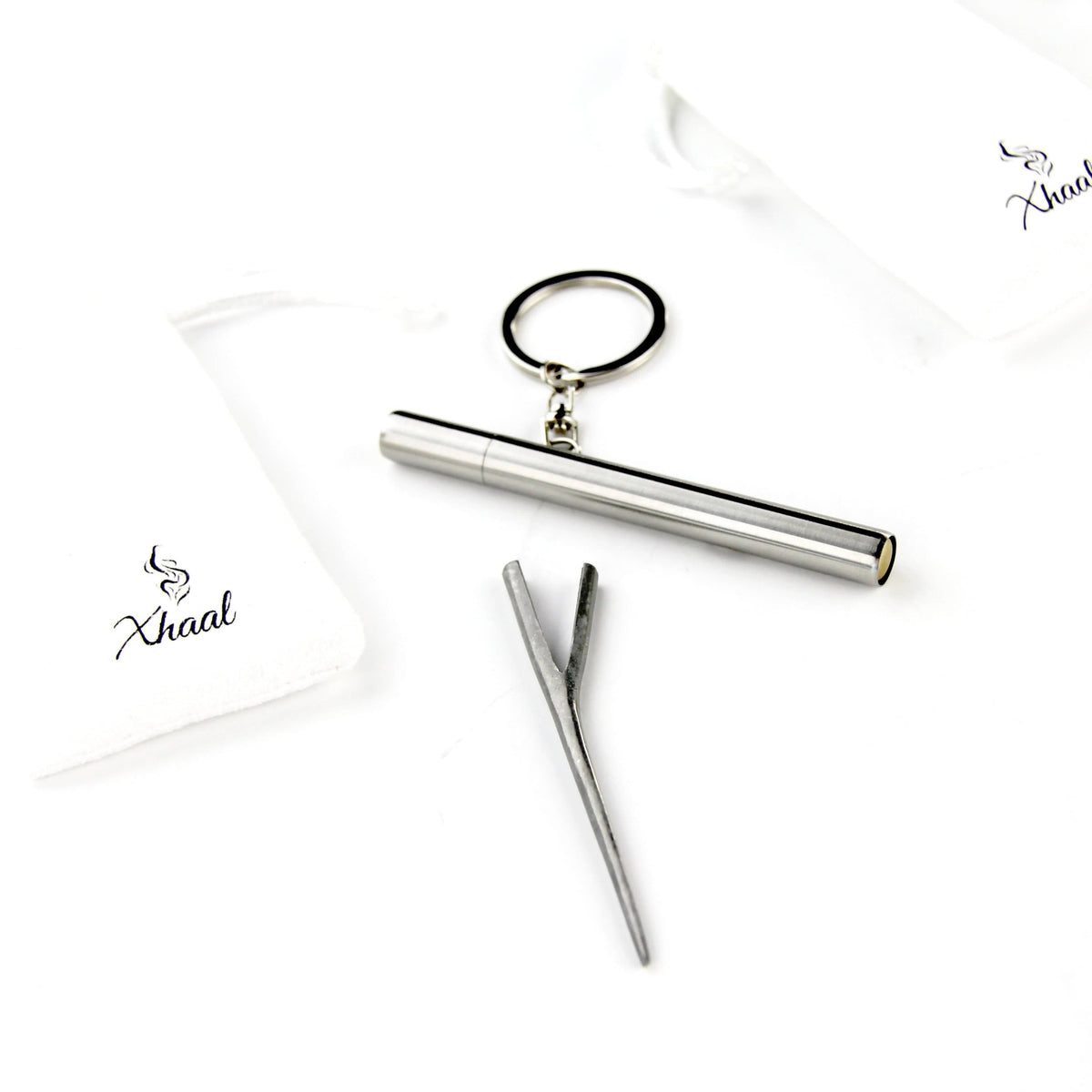 Xhaal Inc Tube Silver Joint Case with Keychain & Pouch Silver Joint Case with Keychain & Pouch