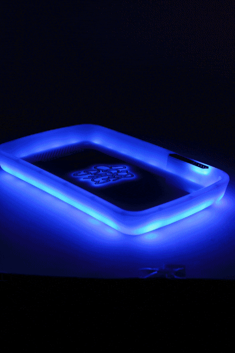 Acid Secs Productions Inc. Rolling Tray Acid Secs LED Rolling Tray with Grinding Pad Acid Secs LED Rolling Tray - Glow, Grind & Roll | Canada