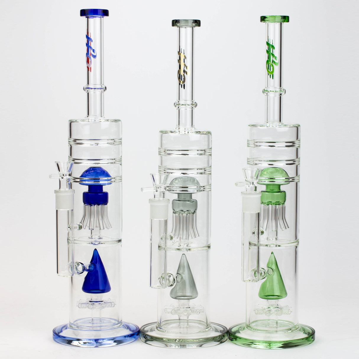 Pipe à eau en verre H2O 17" avec double diffuseur