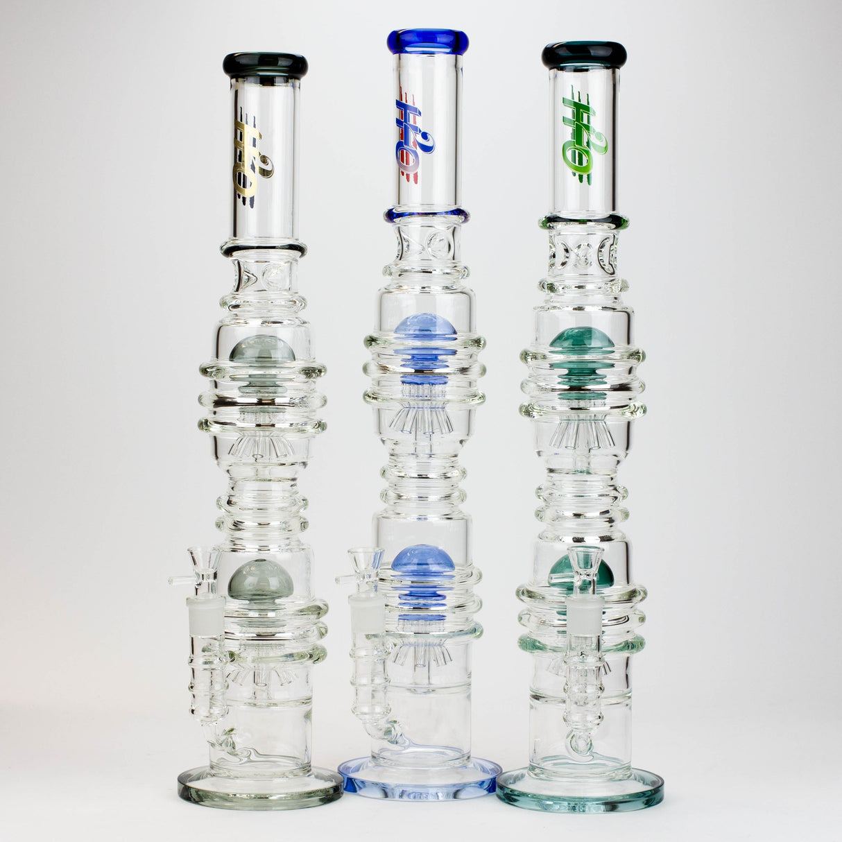 21" H2O Dual Percolator Glass Bong